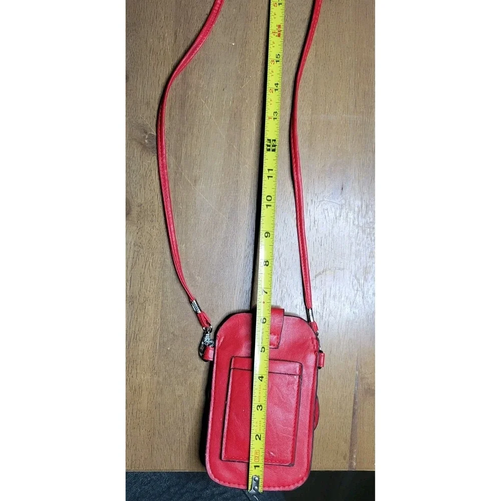 Red 3D Rose Floral Phone Crossbody Bag Tech Pouch with Card Slot